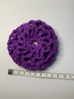 Crochet Hair Bun Net for Dance, Horse Riding, Wedding Handmade - Dark Purple